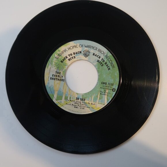 The Everly Brothers Cathy’s Clown & So Sad 7” Vinyl Record 45 RPM - Picture 3 of 4